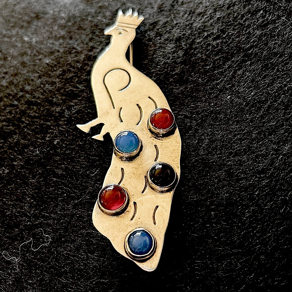 Peacock Sterling Silver Pin